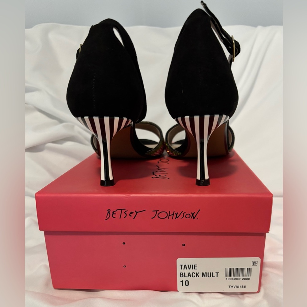 Betsey Johnson Watermelon Rhinestone Heels – Black Multi – Size 10 - Picture 3 of 8